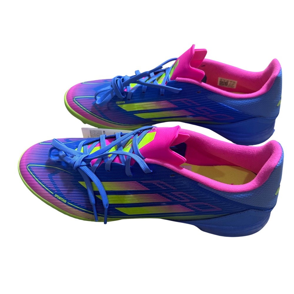 Adidas F50 League TF Soccer Cleats Shoes Mens Size 11.5 Blue Pink Neon Green - Picture 3 of 12